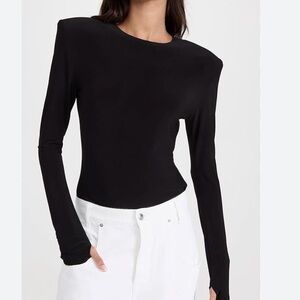 Norma Kamali Long Sleeved Shoulder Pad Top
